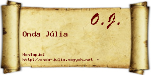 Onda Júlia névjegykártya