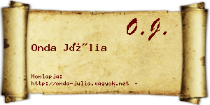 Onda Júlia névjegykártya